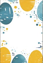 Abstract illustration of a Easter card with delicate colorful hand-drawn illustrations, empty space