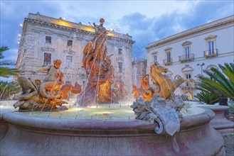 Diana fountain, Ortygia, Syracuse, Sicily, Italy, Europe