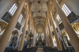 Interior of St Vitus Church, 16th century, Iphofen, Lower Franconia, Bavaria, Germany, Europe