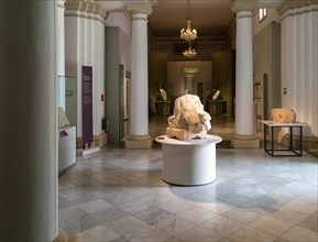 Archaeology exhibition inside Palacio Canton palace anthropology museum, Merida, Yucatan State,