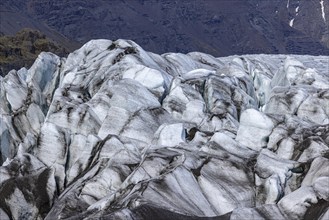 At Svinefell Glacier, Skaftafell NP, south coast, Iceland, Europe