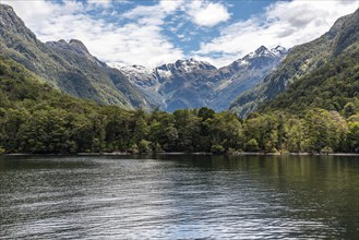 Beautiful mountain landscape surrounding lake Te Anau, South Island of New Zealand