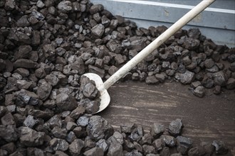 Shovel and coal, lignite storage