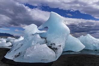 Diamond Beach, Jokulsarlon, south coast, Iceland, Europe