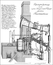 The first steam engine in Germany, 1785, Hettstedt, Germany, 18th Century, Zeichnung der