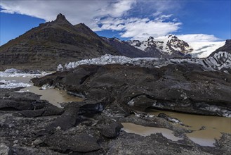 At Svinefell Glacier, Skaftafell NP, south coast, Iceland, Europe