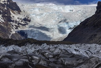 At Svinefell Glacier, Skaftafell NP, south coast, Iceland, Europe