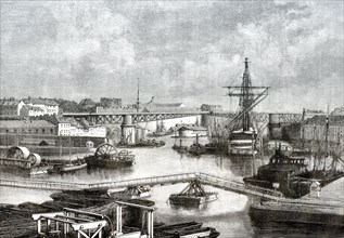 Der Hafen von Brest, Frankreich, 19. Jahrhundert