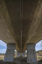 A9 motorway bridge crosses the Schnaittach valley, Schnaittach, Middle Franconia, Bavaria, Germany,