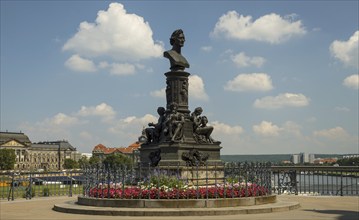 Monument to Ernst Friedrich August Rietschel, sculptor, late classicism, Bruehl Terrace, Dresden,