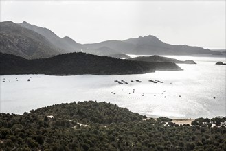 Panorama, Coast and mountains, Capo Spartivento, South coast, Sardinia, Italy, Europe