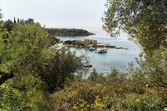 Coastline near Stoupa, former fishing village, Mani, Messinian Gulf, Ionian Sea, Greece, Europe