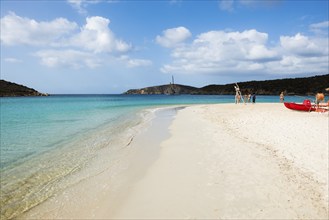 White sandy beach and blue sea, Spiaggia di Tuerredda, Teulada, south coast, Sardinia, Italy,