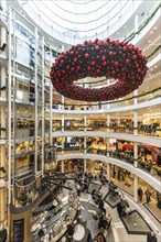 Breuninger department stores' during the Advent season, interior shot with Advent wreath.