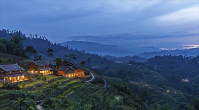 Scenic rice terraces in Asia., AI generated