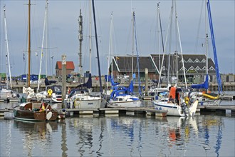 Spiekeroog marina, East Frisian Islands, North Sea, Lower Saxony, Germany, Europe