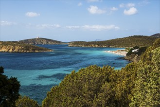 White sandy beach and blue sea, Spiaggia di Tuerredda, Teulada, south coast, Sardinia, Italy,