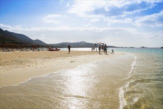 White sandy beach and blue sea, Spiaggia di Tuerredda, Teulada, south coast, Sardinia, Italy,