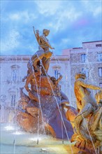 Diana fountain, Ortygia, Syracuse, Sicily, Italy, Europe