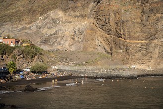 On the beach of Vueltas, Valle Gran Rey, La Gomera, Canary Islands, Spain, Europe