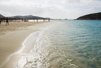 White sandy beach and blue sea, Spiaggia di Tuerredda, Teulada, south coast, Sardinia, Italy,