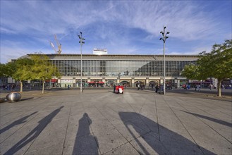 Berlin TV Tower and Alexanderplatz railway station forecourt, Dircksenstraße, Berlin, capital city,