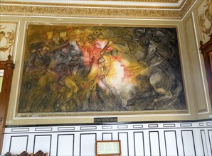 'The Conquest', 'La Conquista' painting by Fernando Castro Pacheco, Palacio de Gobierno, Merida,