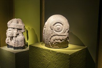 Tecpatl sculpture, archaeological site and museum of Templo Mayor, Mexico City, Mexico, Central