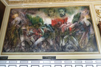 Painting 'El Triumfo de la Republica' by Fernando Castro Pacheco, Palacio de Gobierno, Merida,