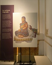 La senora sagrada, Archaeology exhibition inside Palacio Canton palace anthropology museum, Merida,