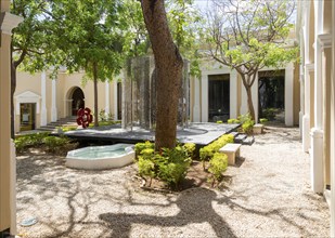 Art exhibition 'Atlas' by Jan Hendrix, artwork in central courtyard of palace of Casa de Montejo,