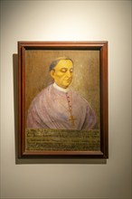 Portrait Diego de Landa, Bishop of Yucatan 1553, Spanish colonial exhibition from Palacio Canton,