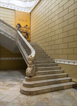 Marble staircase, Palacio Canton palace anthropology museum, Merida, Yucatan State, Mexico, Central