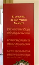 Spanish colonial exhibition from The Convent of San Miguel Arcangel, Palacio Canton Merida, Yucatan