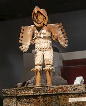 Huitzilopochtli figure, Aztec sun and war god, archaeological site and museum of Templo Mayor,