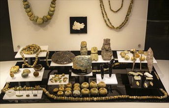 Offering of shells and stone objects, archaeological site and museum of Templo Mayor, Mexico City,