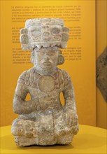 'Idolos' exhibition anthropomorphic figure, Palacio Canton palace anthropology museum, Merida,