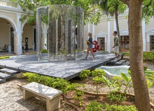 Art exhibition 'Atlas' by Jan Hendrix, artwork in central courtyard of palace of Casa de Montejo,