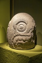 Tecpatl sculpture, archaeological site and museum of Templo Mayor, Mexico City, Mexico, Central