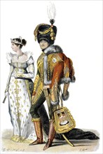 French court dress, 1807, Französische Hoftracht aus der Zeit des ersten Kaiserreichs, 1807