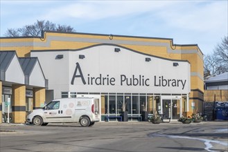 Airdrie, Alberta, Canada. Feb 19, 2024. The Airdrie Public Library building facility