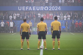 BERLIN, GERMANY - JUNE 21, 2024: Euro 2024 Groupe D match Poland vs Austria 1:3. Referees before