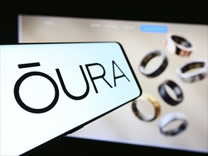 Stuttgart, Germany, 07-11-2024: Smartphone with logo of Finnish health technology company Oura