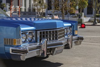 A picture of the front side of a light blue Cadillac Eldorado