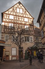 Typical building Alsatian houses. Colmar, Alsace. France