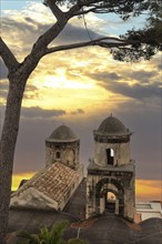 RAVELLO, ITALY, APRIL 31 2022, Beautiful sky over the famous park of the Villa Rufolo