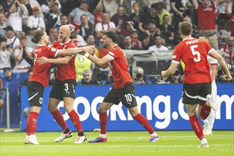 BERLIN, GERMANY - JUNE 21, 2024: Euro 2024 Groupe D match Poland vs Austria 1:3. Team of Austria