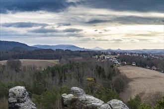 View from Gamrig (Saxon Switzerland) to the village of Waltersdorf 2