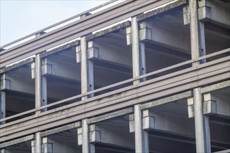 Vacant dilapidated old parking garage