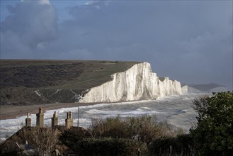 SEAFORD, SUSSEX, UK, DECEMBER 29. View of the Seven Sisters at Seaford Head in Sussex on December